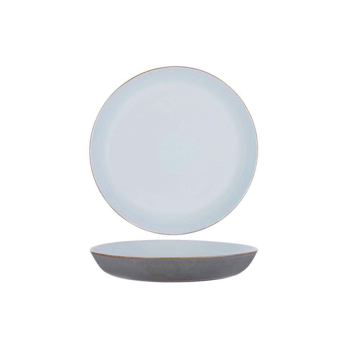 Serax Terres De Reves Light Blue Smokey Blue Exterior Round Pasta Plate 235mm - Kitchenly