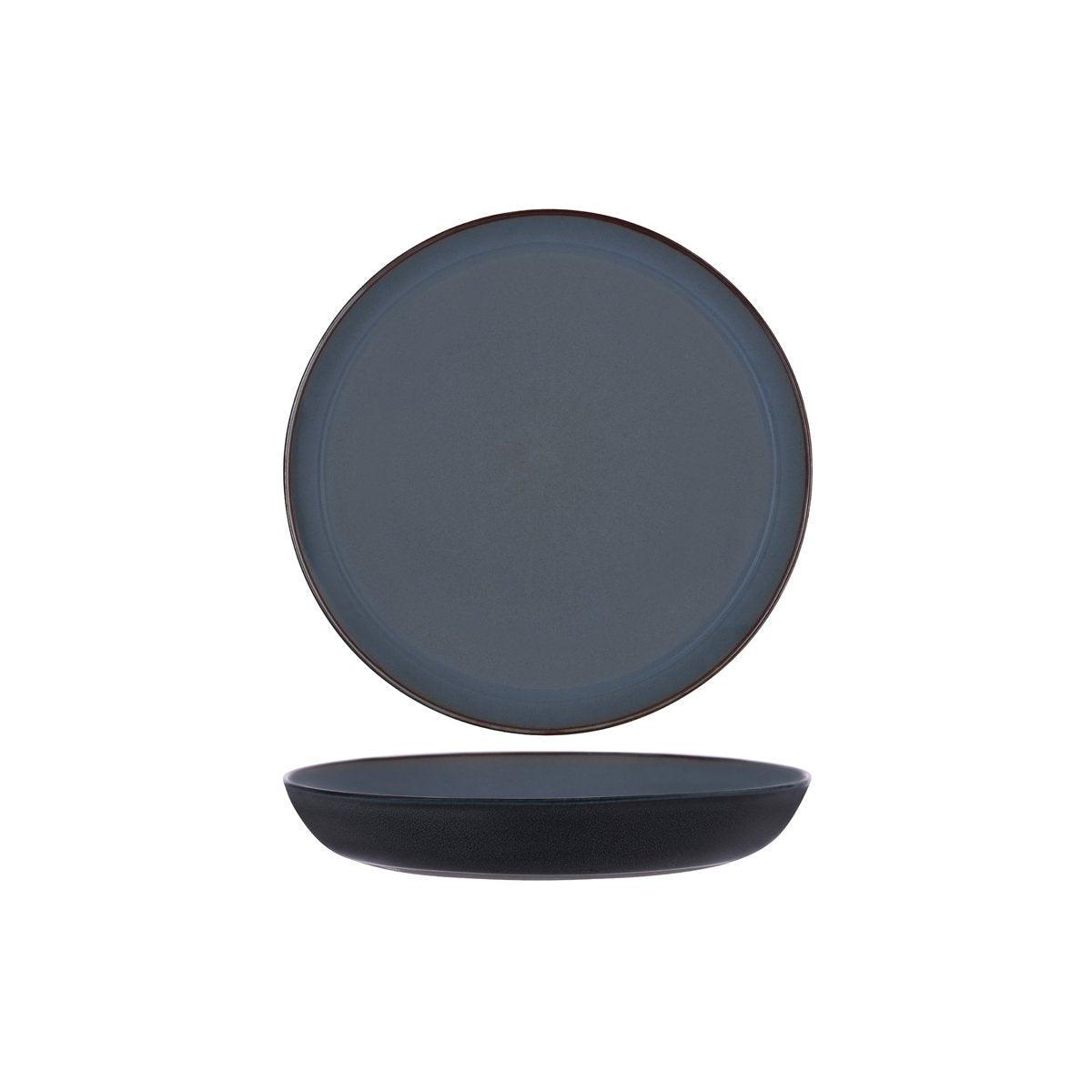 Serax Terres De Reves Smokey Blue Dark Blue Exterior Round Pasta Plate 235mm - Kitchenly