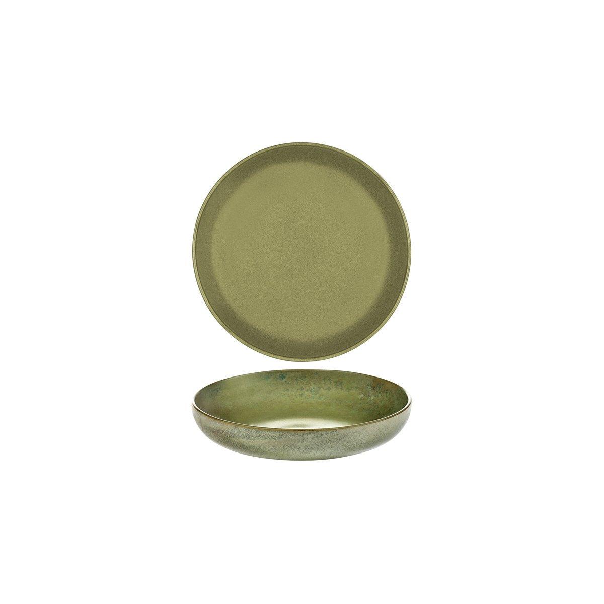 Serax Surface Camo Green Round Deep Plate 210mm - Kitchenly