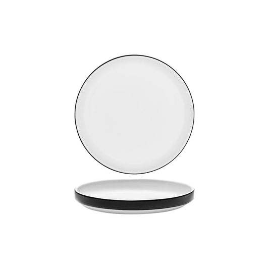 Serax Passe-Partout Glazed Black Round Low Plate 180mm (Box of 8) - Kitchenly