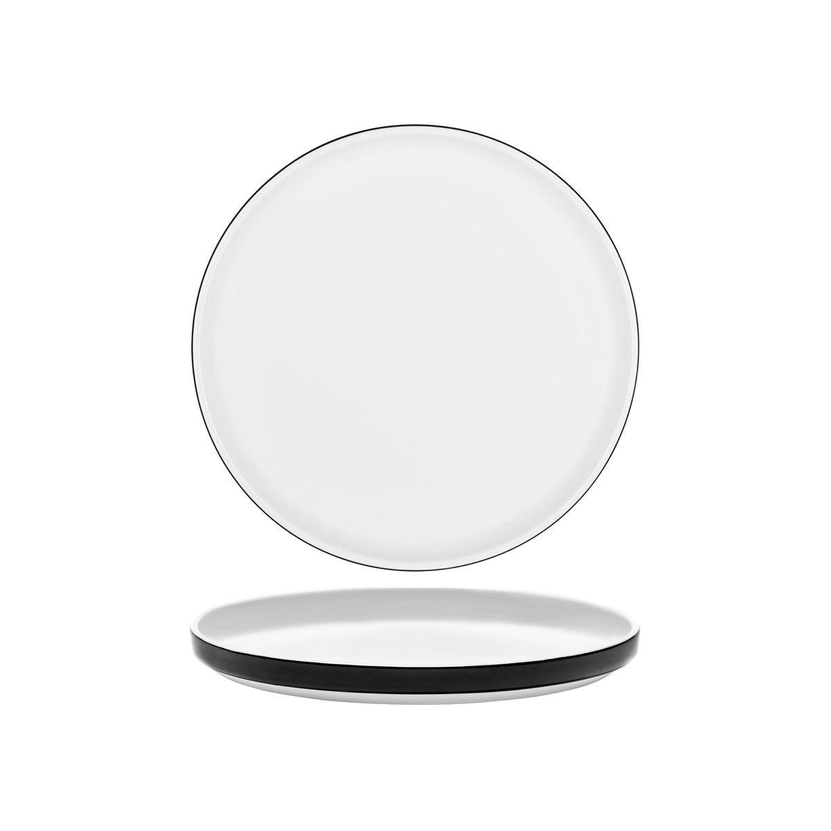 Serax Passe-Partout Glazed Black Round Low Plate 260mm (Box of 4) - Kitchenly