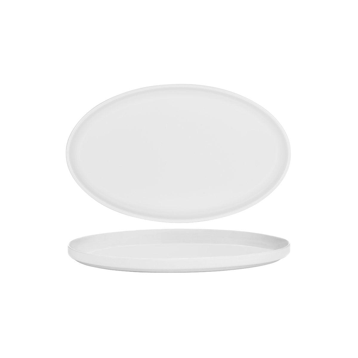 Serax Passe-Partout Matt White Oval Low Plate 290x180mm (Box of 8) - Kitchenly