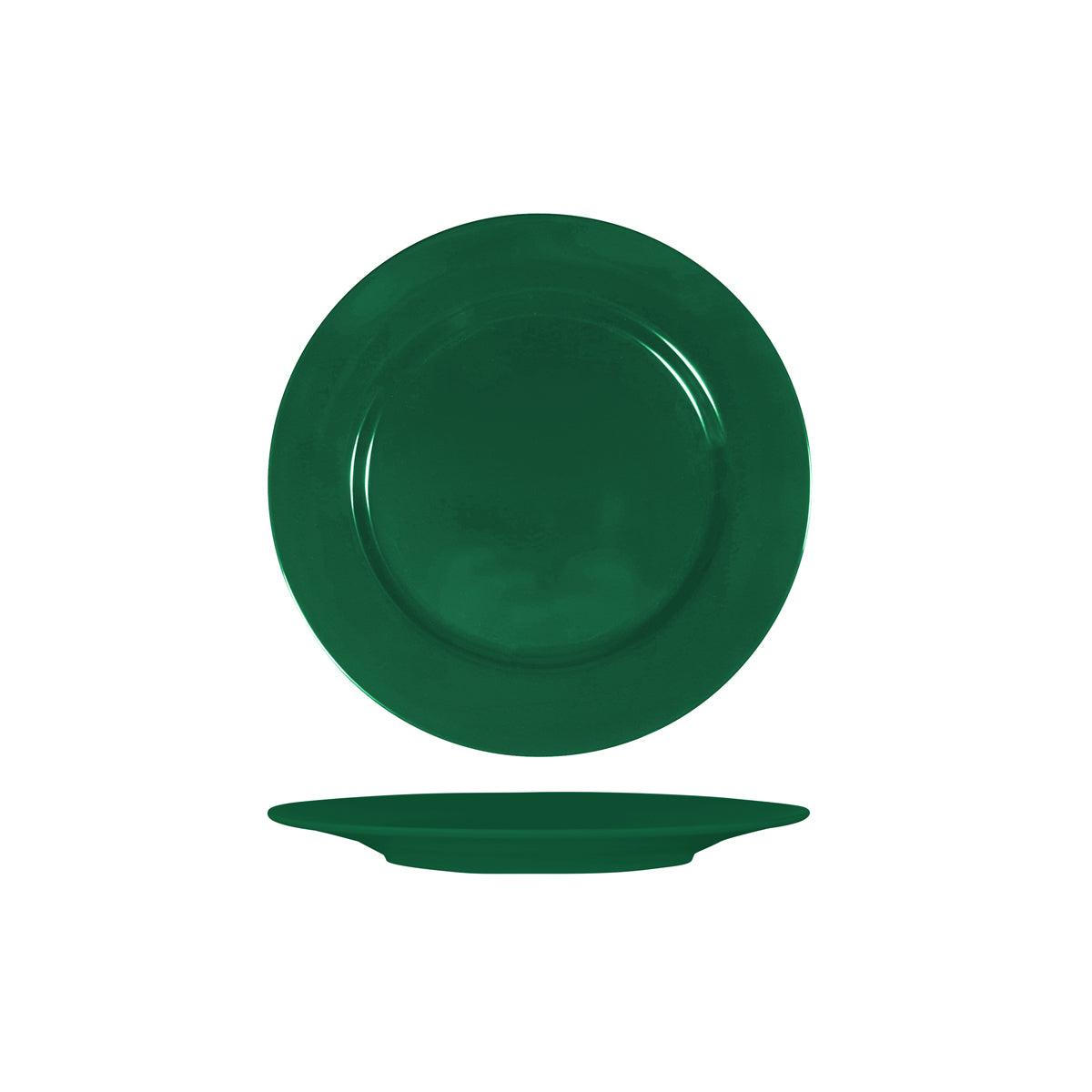 Superware Green Round Plate with Flat Rim 230mm (Box of 6) - Kitchenly