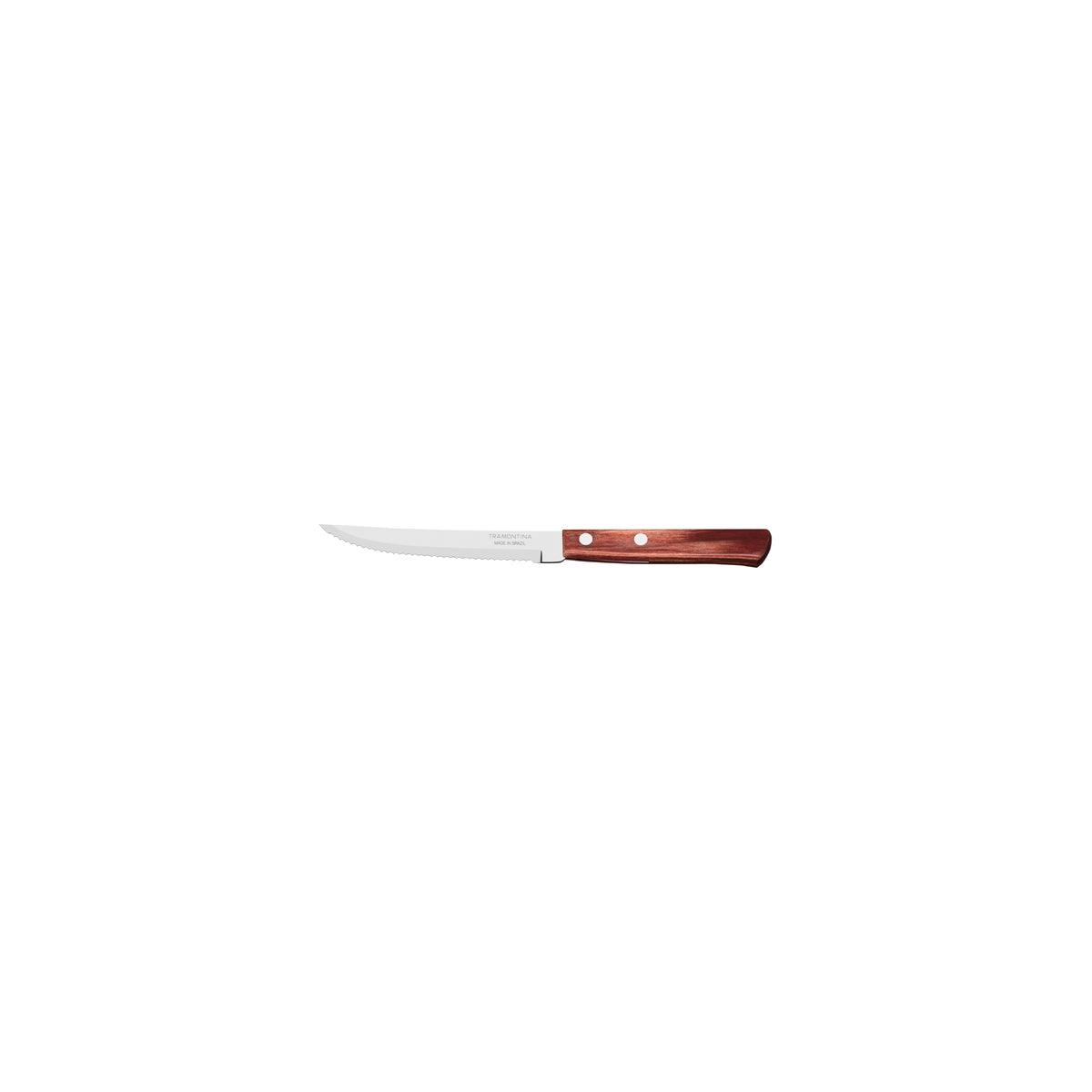 Tramontina Churrasco Steak Knife Serrated Narrow Blade with Polywood Handle Red 127mm (Box of 12) - Kitchenly