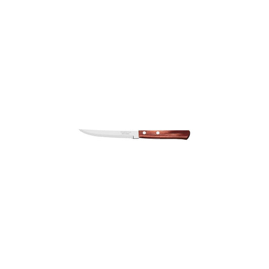 Tramontina Churrasco Steak Knife Serrated Narrow Blade with Polywood Handle Red 127mm (Box of 12) - Kitchenly