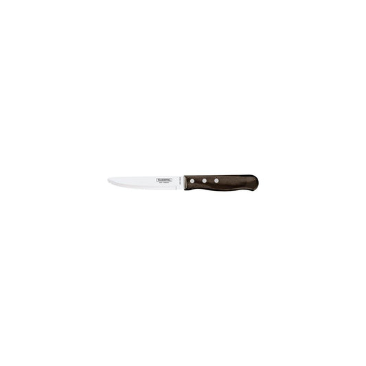Tramontina Churrasco Steak Knife Serrated Wide Blade with Polywood Handle Brown 152mm (Box of 12) - Kitchenly