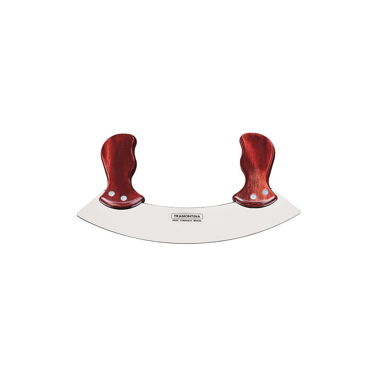 Tramontina Mezzaluna Polywood Mincing Knife Red 250mm - Kitchenly