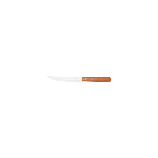Tramontina Dynamic Steak Knife Serrated Narrow Blade Wood 127mm (Box of 12) - Kitchenly