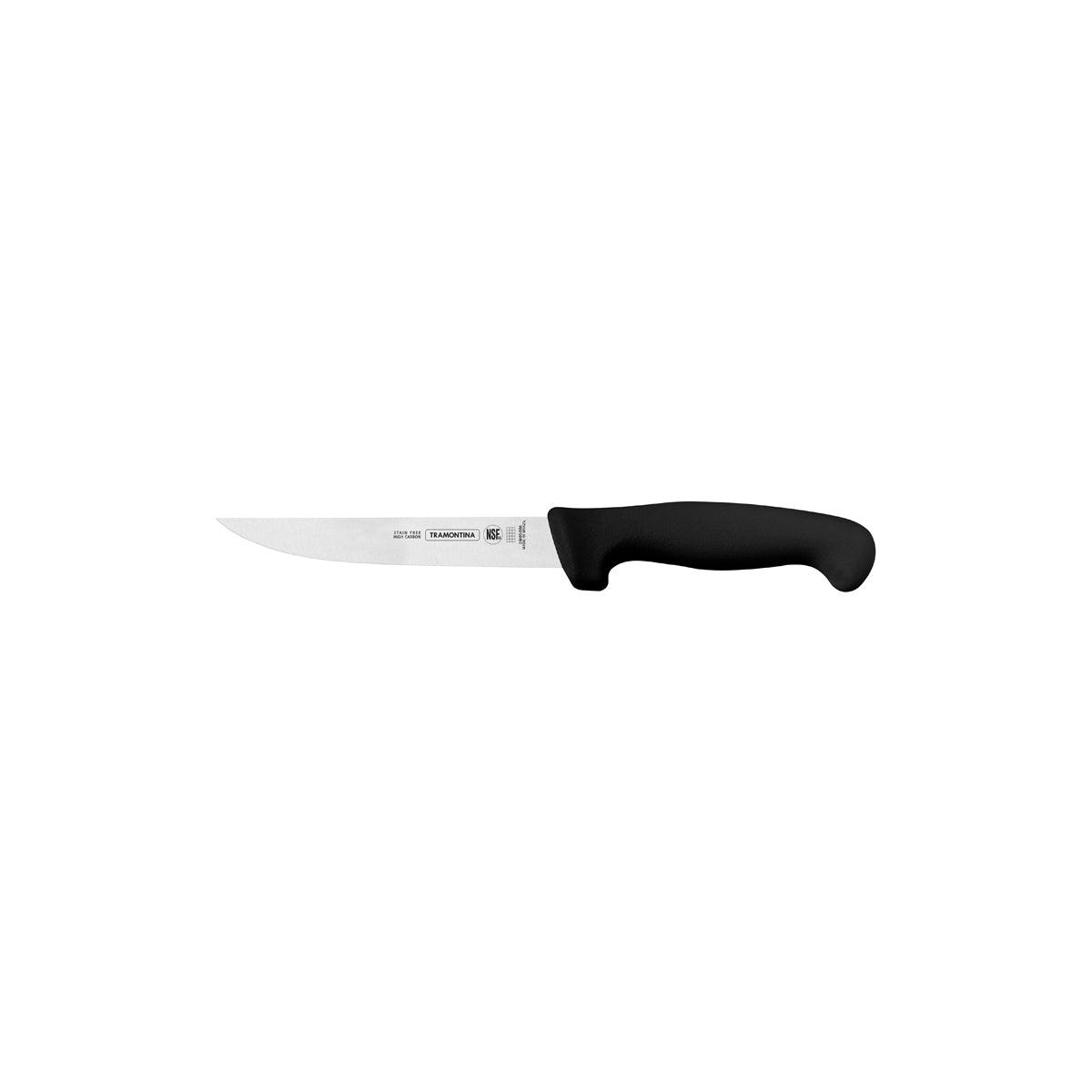 Tramontina Professional Master Black Boning Knife Straight with Wide Stiff Blade 150mm - Kitchenly