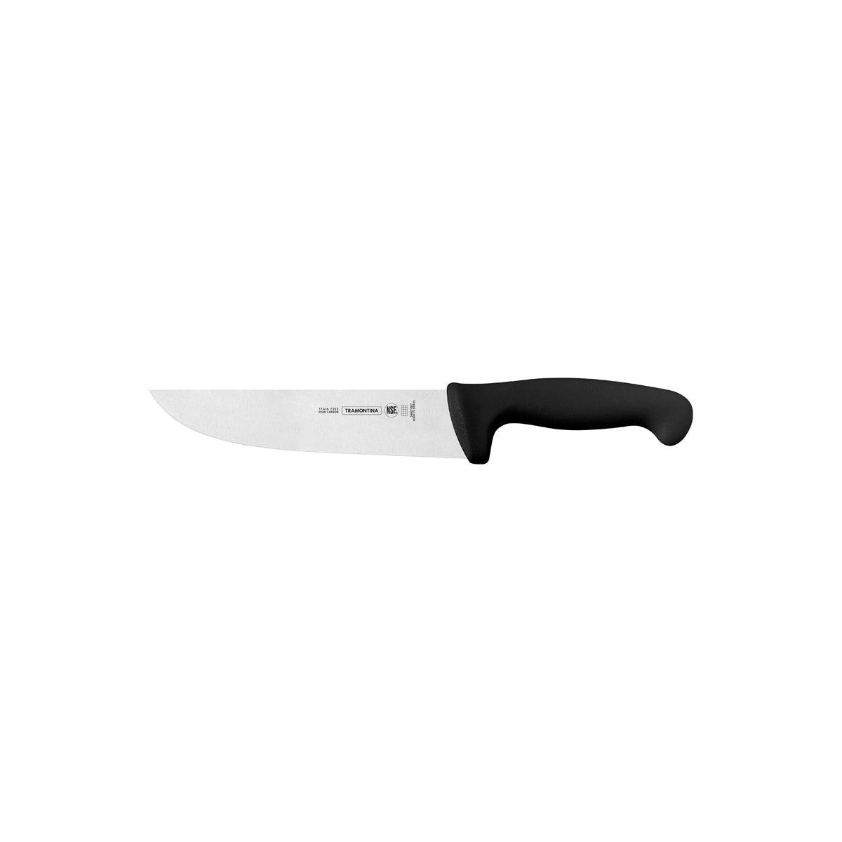 Tramontina Professional Master Black Butcher Knife Straight Back 180mm - Kitchenly