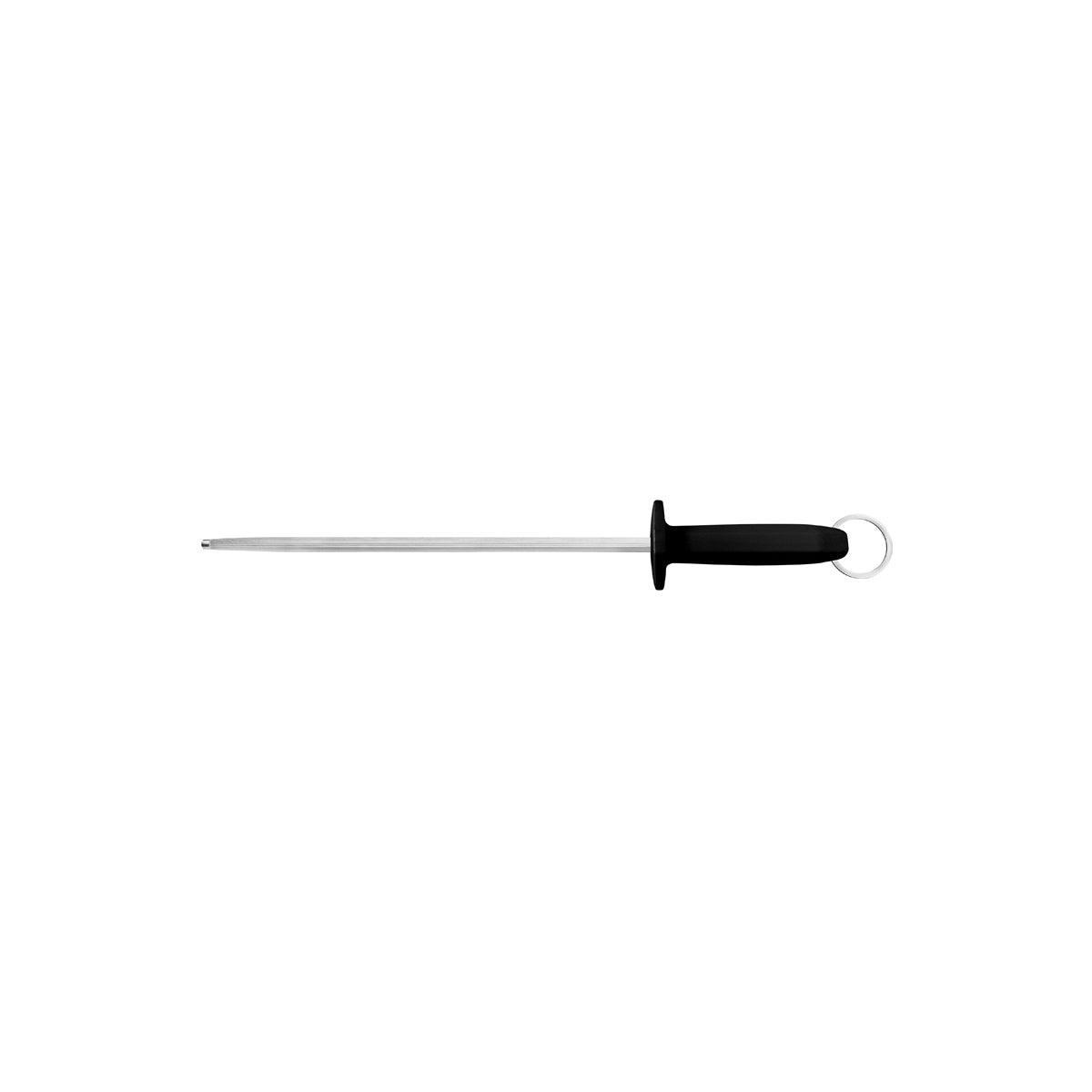 Tramontina Professional Master Black Handle Sharpening Steel Round Fine 250mm - Kitchenly