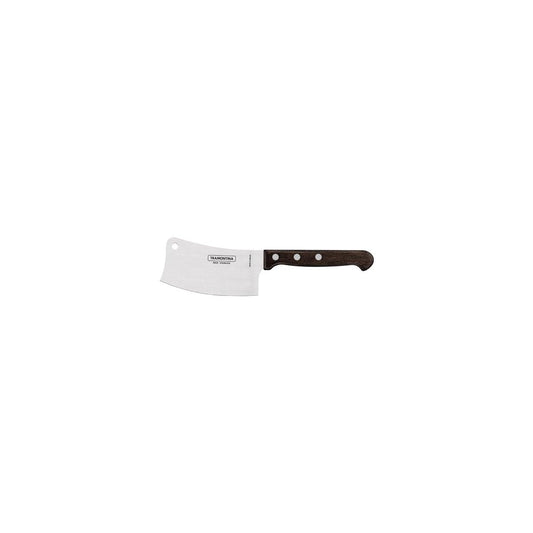 Tramontina Churrasco Tomahawk Steak Knife Straight Wide Blade with Polywood Handle Brown 102mm (Box of 12) - Kitchenly