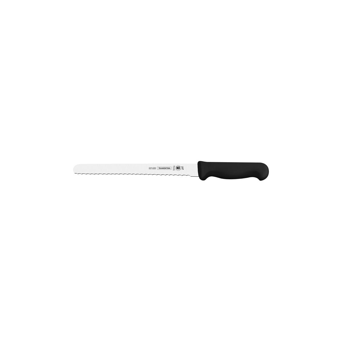 Tramontina Professional Master Black Handle Serrated Bread Pastry Knife 203mm - Kitchenly