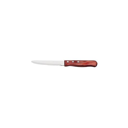 Tramontina Churrasco Steak Knife Serrated Wide Blade with Polywood Handle Red 127mm With Reverse Logo (Box of 12) - Kitchenly