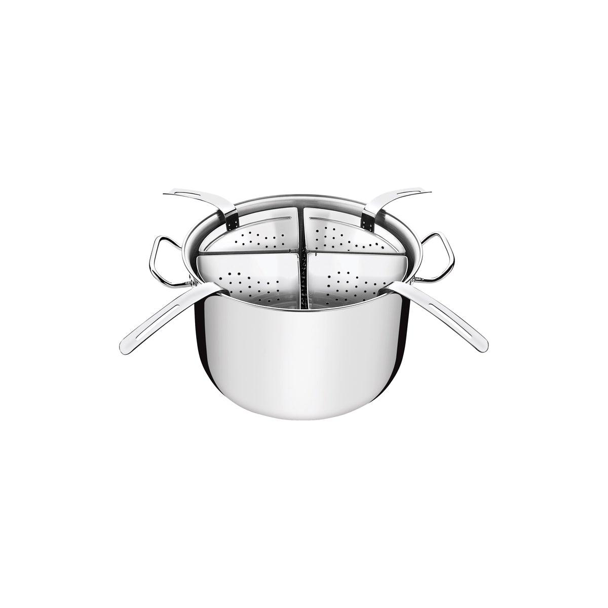 Tramontina Professional Stock Pot with 4 x Pasta Inserts Stainless Steel 300x201mm / 13.5Lt - Kitchenly