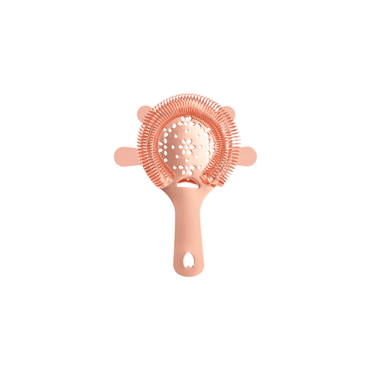 Zanzi 4 Prong Hawthorn Strainer with Flat Handle Rose Gold - Kitchenly