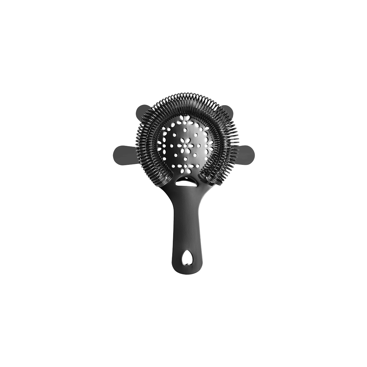 Zanzi 4 Prong Hawthorn Strainer with Flat Handle Gunmetal - Kitchenly