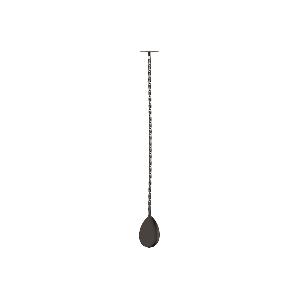 Zanzi Tail Disk Bar Spoon with Muddler 300mm Gunmetal - Kitchenly