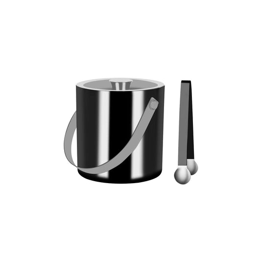 Zanzi Double Wall Ice Bucket with Tong Gunmetal - Kitchenly