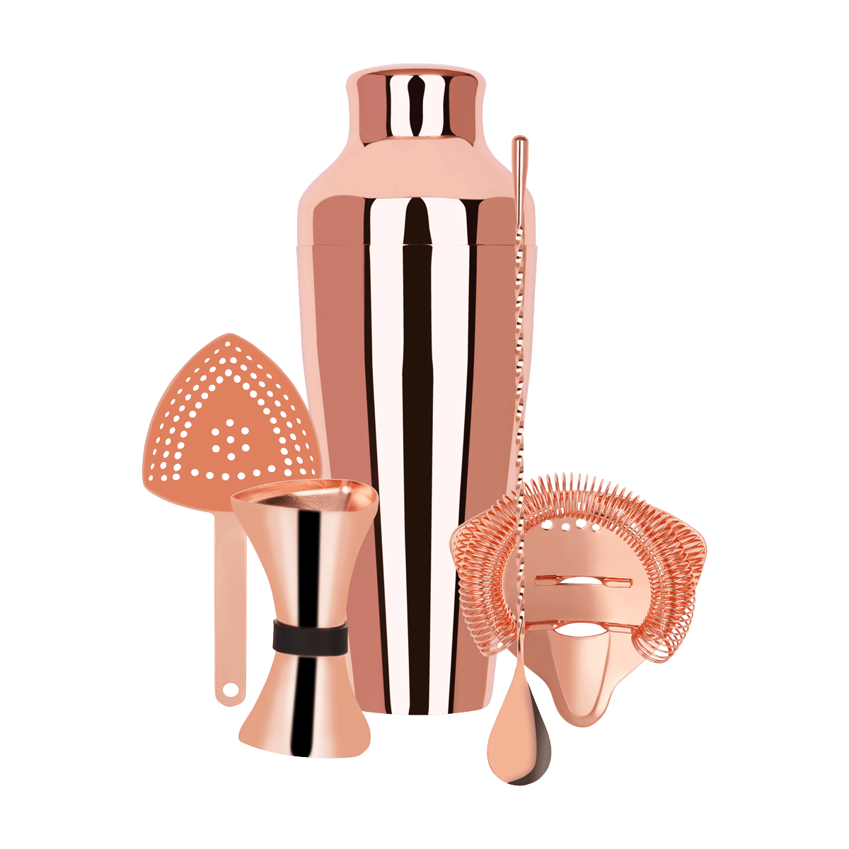 Zanzi Cocktail Set 5pc Rose Gold - Kitchenly