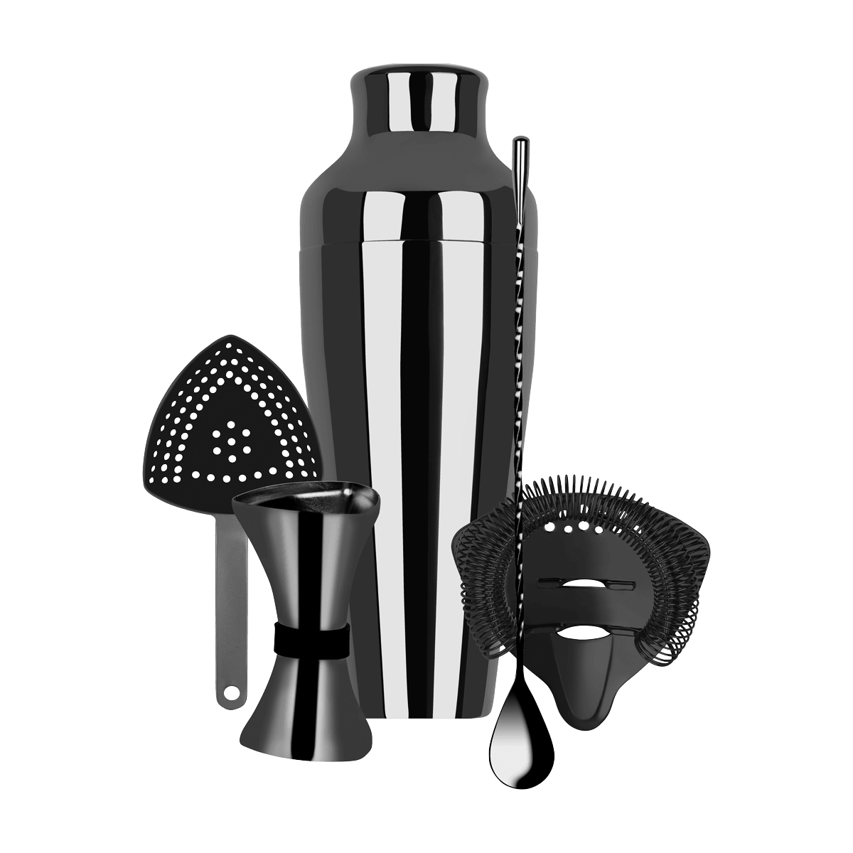 Zanzi Cocktail Set 5pc Gunmetal - Kitchenly