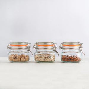 Clip Top Square Jar, 500ml