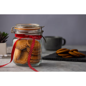 Clip Top Square Jar, 1 Litre