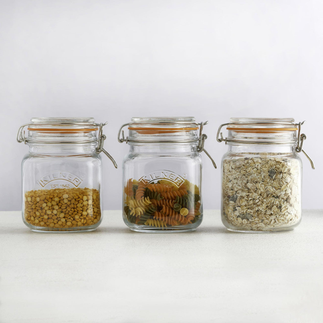 Clip Top Square Jar, 1 Litre