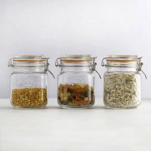 Clip Top Square Jar, 1 Litre