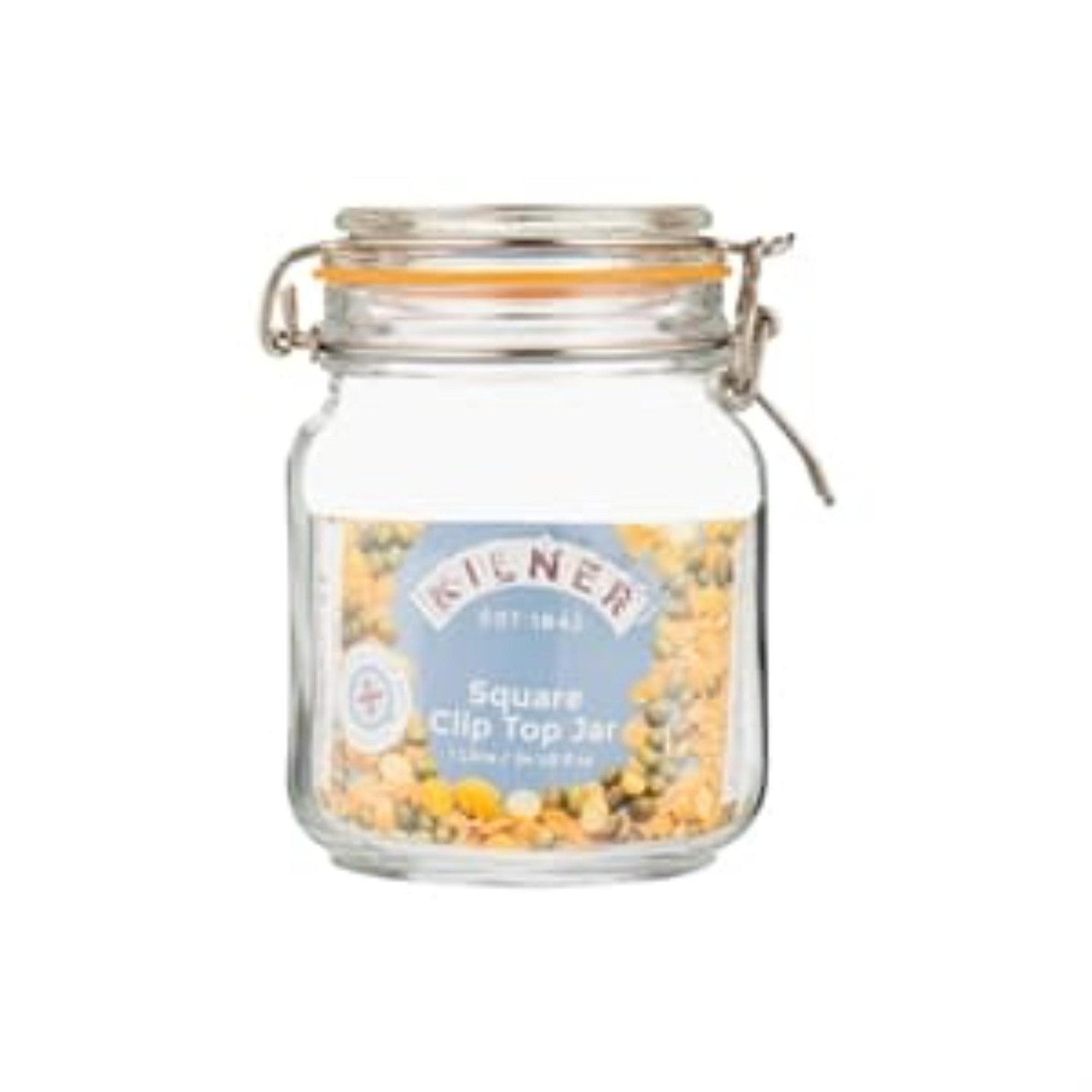 Clip Top Square Jar, 1 Litre