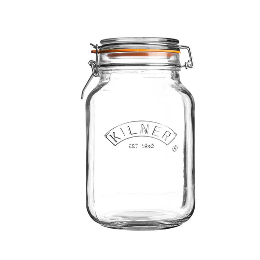 Clip Top Square Jar, 1.5 Litre