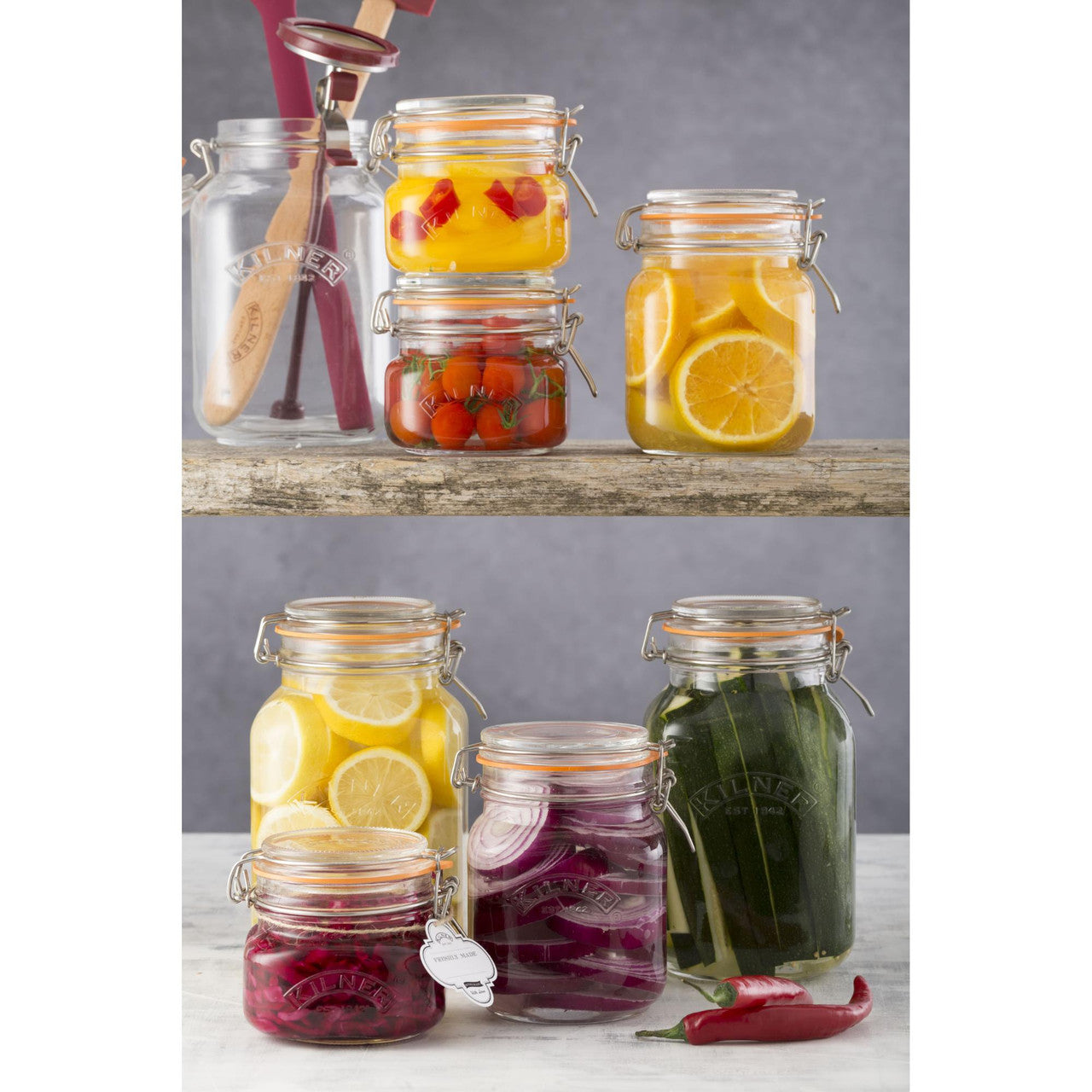 Clip Top Square Jar, 1.5 Litre