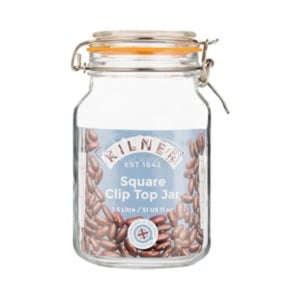 Clip Top Square Jar, 1.5 Litre