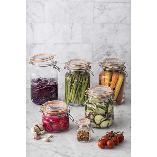 Clip Top Square Jar, 2 Litre