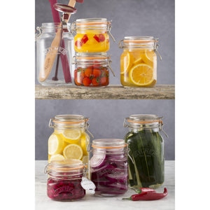 Clip Top Square Jar, 2 Litre