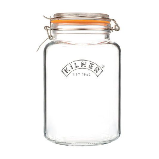 Clip Top Square Jar, 3 Litre