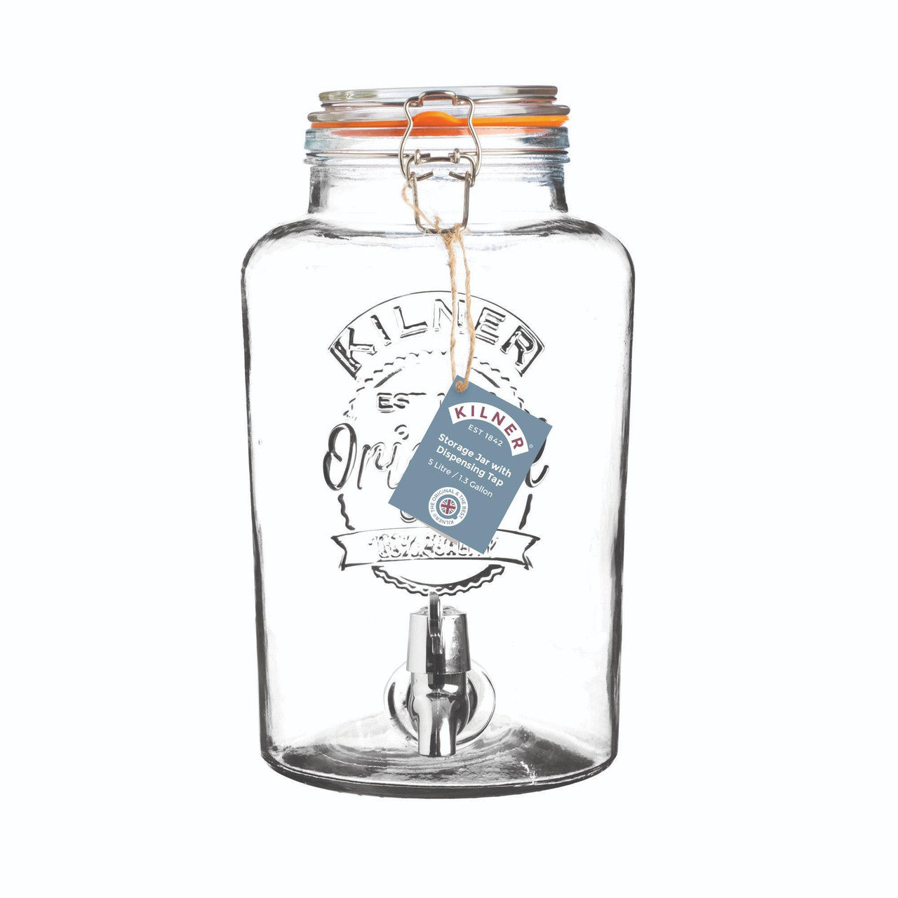 Clip Top Round Drinks Dispenser, 5 Litre