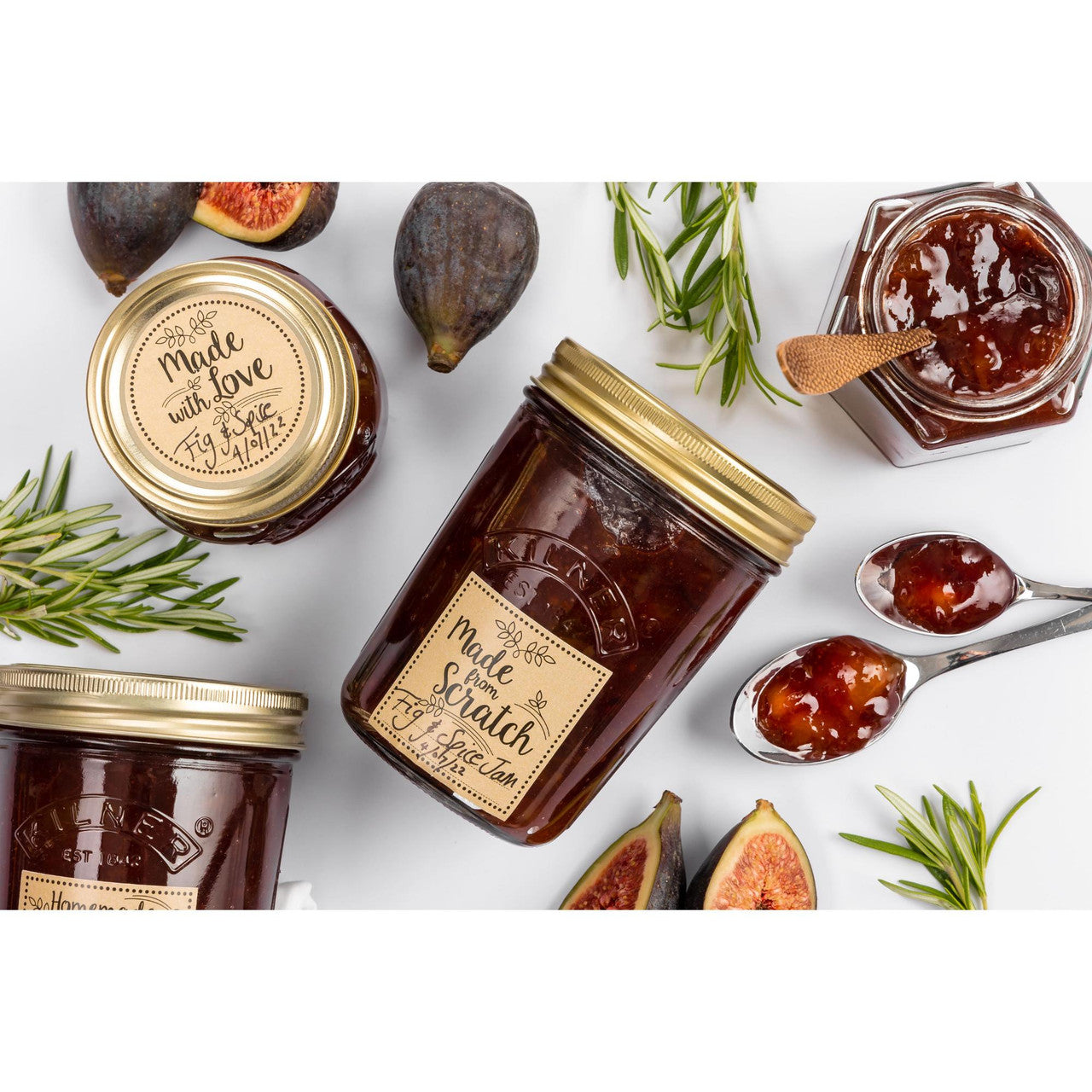 Pack of 6 Wide Mouth Preserve Jars, 350ml