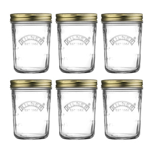 Pack of 6 Wide Mouth Preserve Jars, 350ml