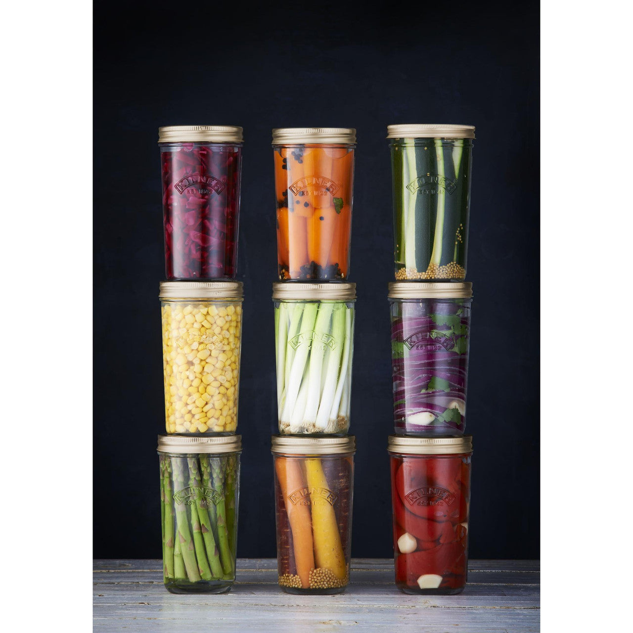 Pack of 6 Wide Mouth Preserve Jars, 500ml