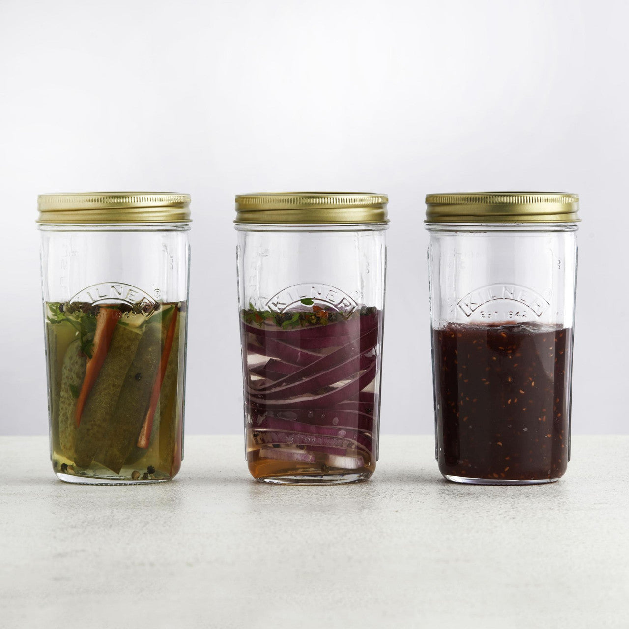 Pack of 6 Wide Mouth Preserve Jars, 500ml