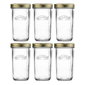 Pack of 6 Wide Mouth Preserve Jars, 500ml