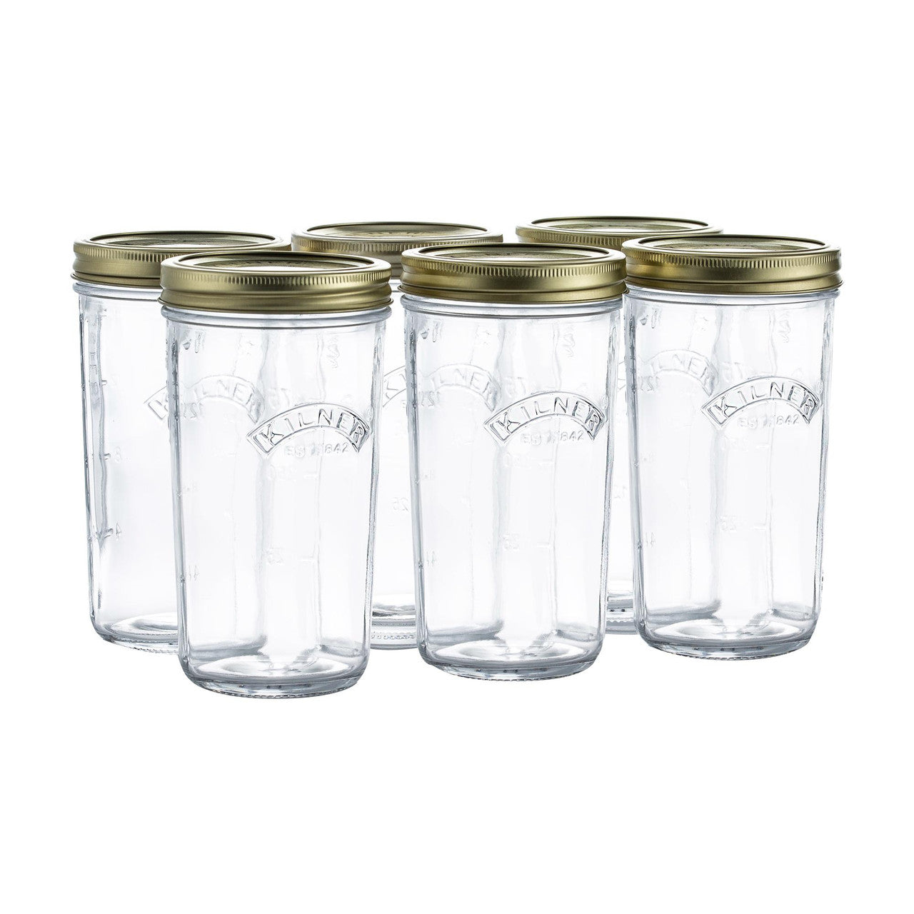 Pack of 6 Wide Mouth Preserve Jars, 500ml