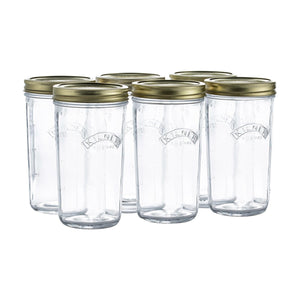 Pack of 6 Wide Mouth Preserve Jars, 500ml