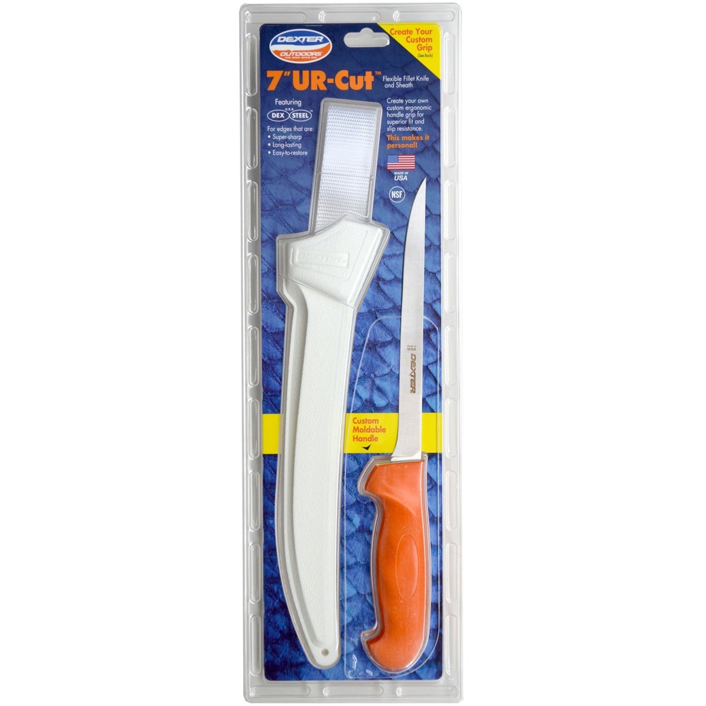 UR-CUT® Uc133-7Ws1 7"/18cm  Moldable Handle Fillet Knife With Sheath