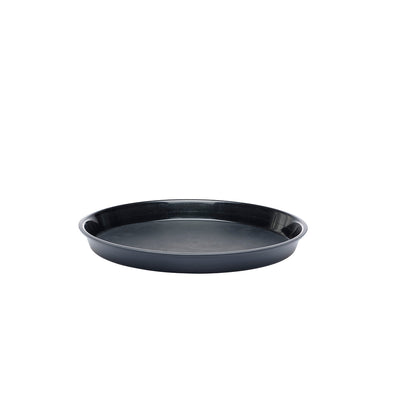 Chef Inox Round Polypropylene Bar Tray - Non-Slip, 320x37mm, Black