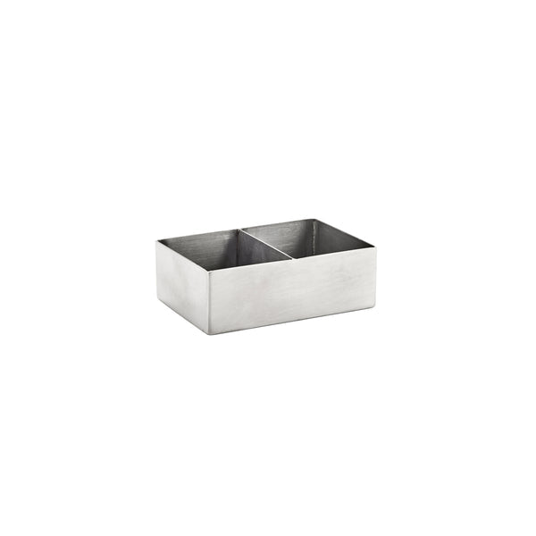 Chef Inox Stainless Steel Sugar Packet Holder with Divider - 120x80x40mm