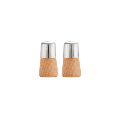 Chef Inox Stainless Steel Salt & Pepper Shaker with Wood Base