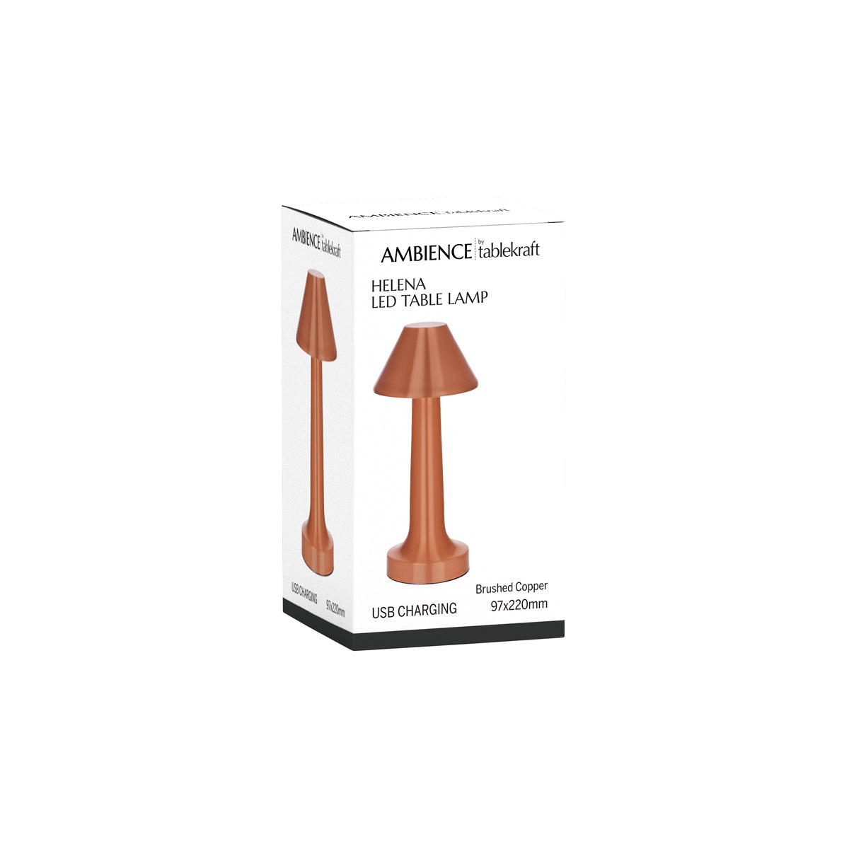 Tablekraft Ambience Helena Rechargeable Cordless LED Table Lamp – 5200mAh