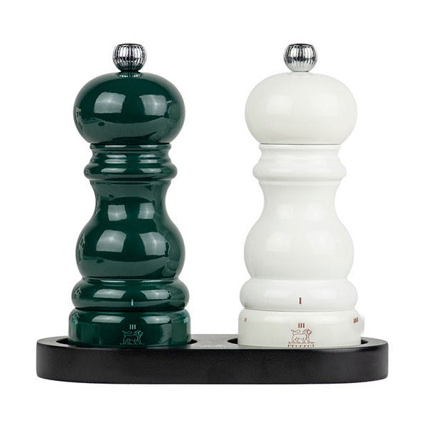 Parisrama u'Select Salt & Pepper Mills Duo Gift Set, 15cm + Matt Black Bamboo Tray